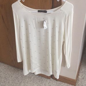 The Limited Brand Cream Top with embellishments